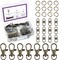 Assorted 150-Piece Bronze Keychain Making Kit – Includes 50 swivel lobster claw clasps, 50 rotating 8-shaped buckle clasps, 50 jump rings, swivel trigger hooks, and swivel lanyard snap hooks.